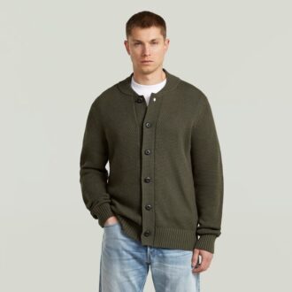Cardigan tricotat cu structură de fagure de miere