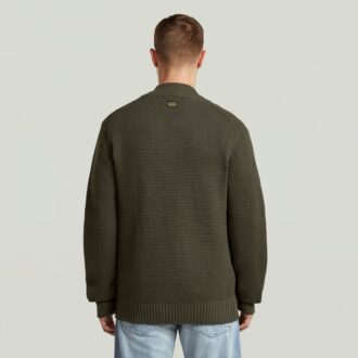 Cardigan tricotat cu structură de fagure de miere