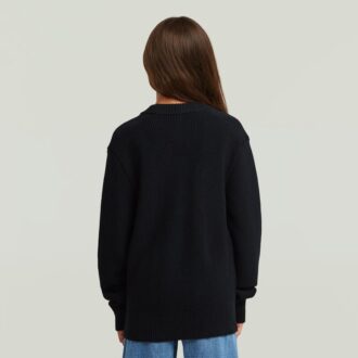 Cardigan tricotat tip pescar pentru fete