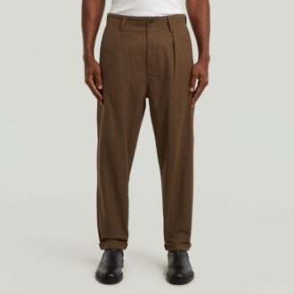 Chino plisat, relaxat, conic