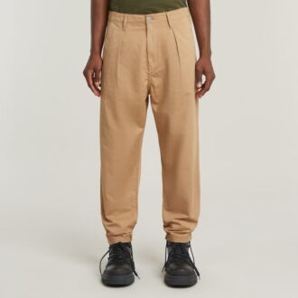 Chino plisat, relaxat, conic