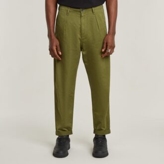 Chino plisat, relaxat, conic