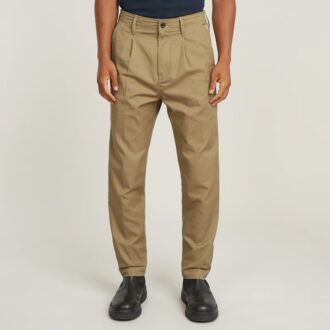 Chino plisat, relaxat, conic