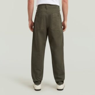 Chino plisat, relaxat, conic