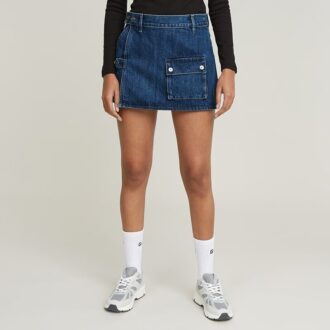 Fustă scurtă din denim cu microfibre