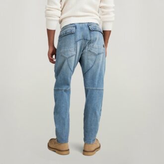 Pantaloni cargo din denim 3D, drepți și conici