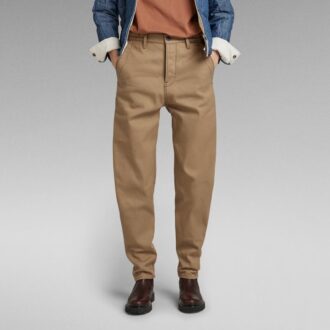 Pantaloni chino conici cu bordură E Selvedge