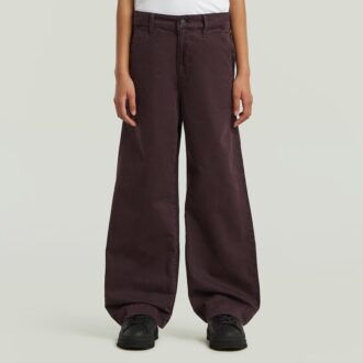 Pantaloni chino Deck 2.0 cu talie înaltă și lejeră pentru fete