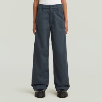 Pantaloni chino Deck 2.0 cu talie înaltă și lejeră pentru fete