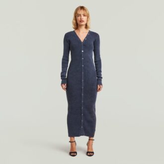 Rochie lungă cardigan tricotată