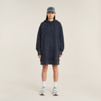 Rochie pulover cu glugă, vopsită în straturi, lejeră
