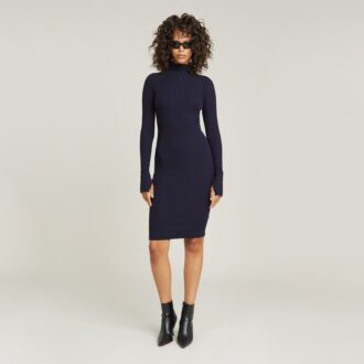 Rochie slim cu nervuri