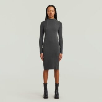 Rochie slim cu nervuri spălate
