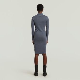 Rochie slim cu nervuri spălate
