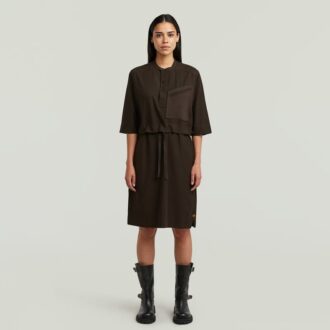 Rochie tip cămașă cu jumătate de fantă