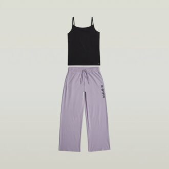 Set de pijama cu camisol și pantaloni largi