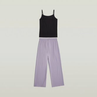 Set de pijama cu camisol și pantaloni largi